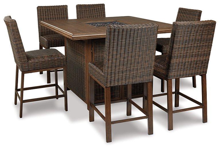 Paradise Trail Outdoor Counter Height Dining Table with 4 Barstools - Tony’s Furniture Store & Linen (GA) - Multi Location