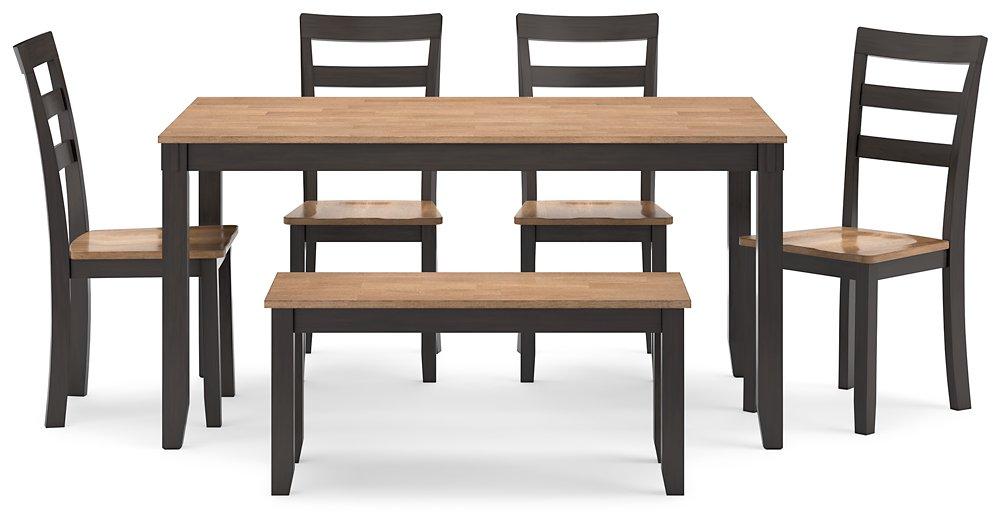 Gesthaven Dining Table with 4 Chairs and Bench (Set of 6) - Tony’s Furniture Store & Linen (GA) - Multi Location
