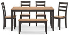Gesthaven Dining Table with 4 Chairs and Bench (Set of 6) - Tony’s Furniture Store & Linen (GA) - Multi Location