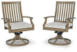 Rainier Ranch Outdoor Swivel Chair with Cushion (Set of 2) - Tony’s Furniture Store & Linen (GA) - Multi Location