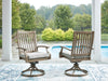 Rainier Ranch Outdoor Swivel Chair with Cushion (Set of 2) - Tony’s Furniture Store & Linen (GA) - Multi Location