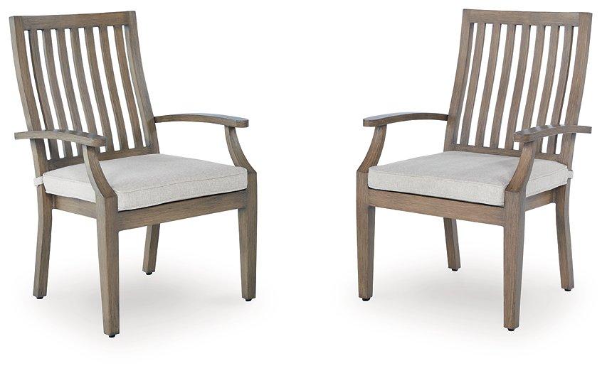 Rainier Ranch Outdoor Arm Chair with Cushion (Set of 2) - Tony’s Furniture Store & Linen (GA) - Multi Location