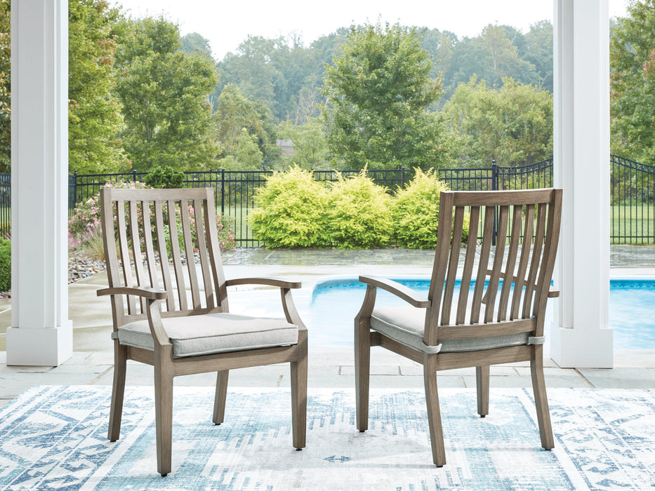 Rainier Ranch Outdoor Arm Chair with Cushion (Set of 2) - Tony’s Furniture Store & Linen (GA) - Multi Location
