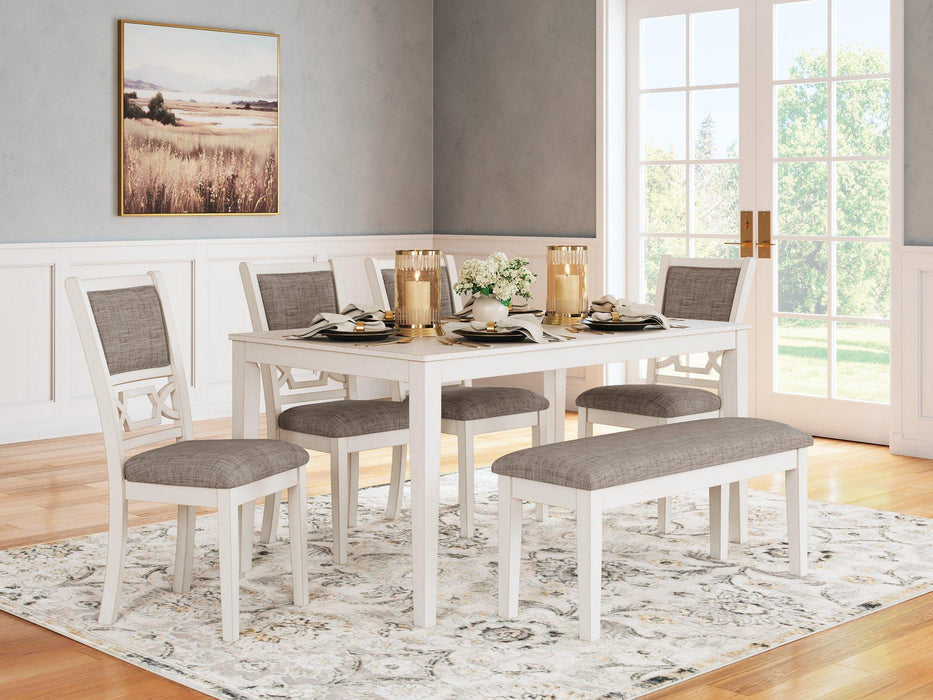 Erinberg Dining Table and 4 Chairs and Bench (Set of 6) - Tony’s Furniture Store & Linen (GA) - Multi Location