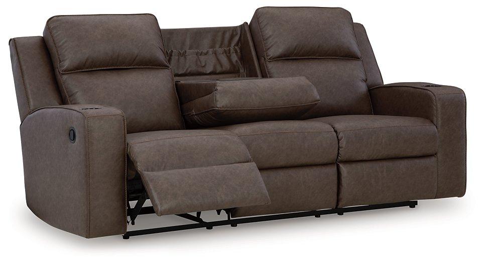 Lavenhorne Reclining Sofa with Drop Down Table - Tony’s Furniture Store & Linen (GA) - Multi Location