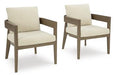 Serene Bay Outdoor Dining Arm Chair with Cushion (Set of 2) - Tony’s Furniture Store & Linen (GA) - Multi Location