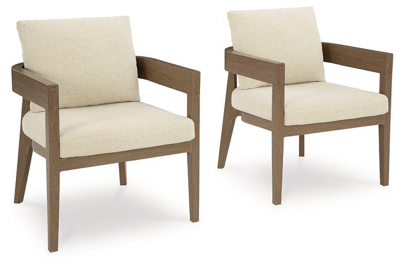Serene Bay Outdoor Dining Arm Chair with Cushion (Set of 2) - Tony’s Furniture Store & Linen (GA) - Multi Location