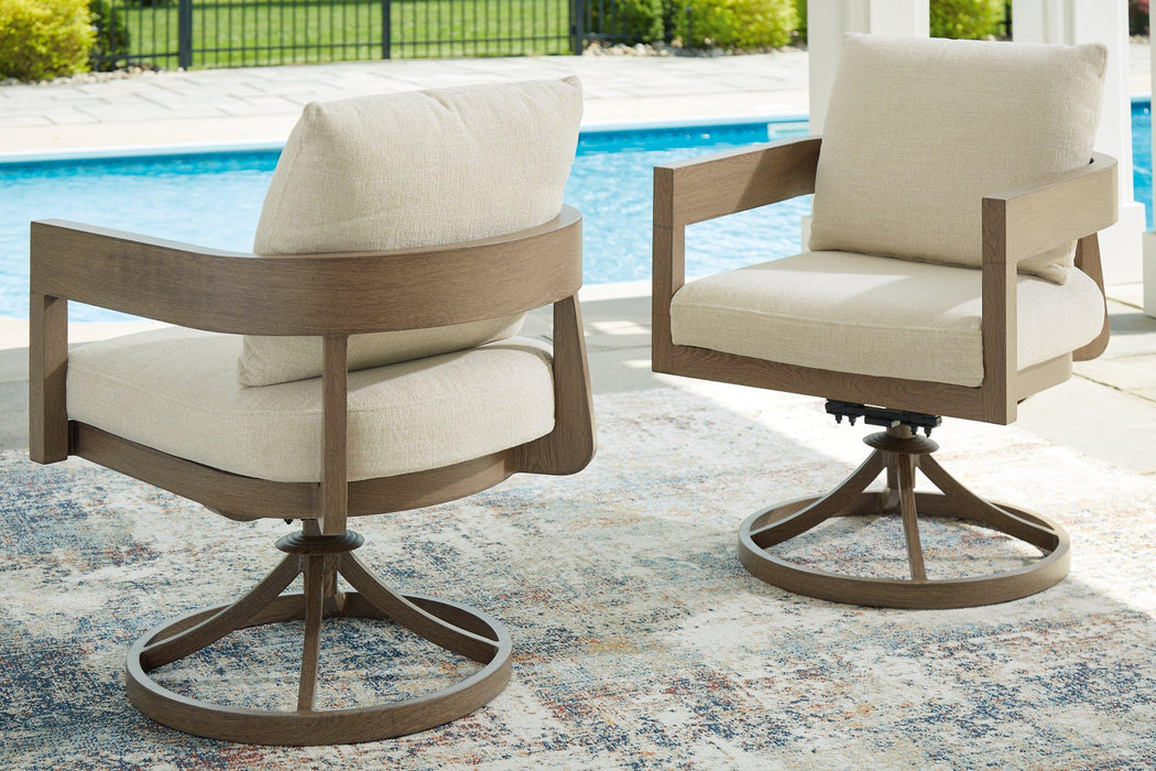 Serene Bay Outdoor Swivel Dining Chair with Cushion (Set of 2) - Tony’s Furniture Store & Linen (GA) - Multi Location