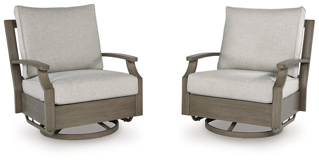 Rainier Ranch Outdoor Swivel Glider Chair with Cushion - Tony’s Furniture Store & Linen (GA) - Multi Location