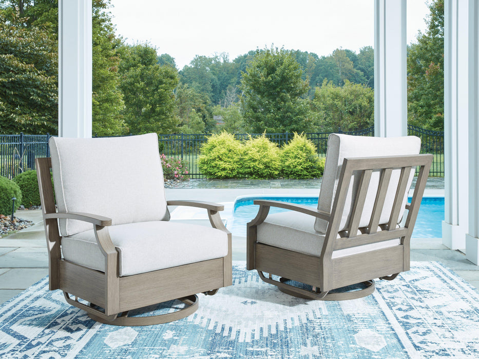 Rainier Ranch Outdoor Swivel Glider Chair with Cushion - Tony’s Furniture Store & Linen (GA) - Multi Location