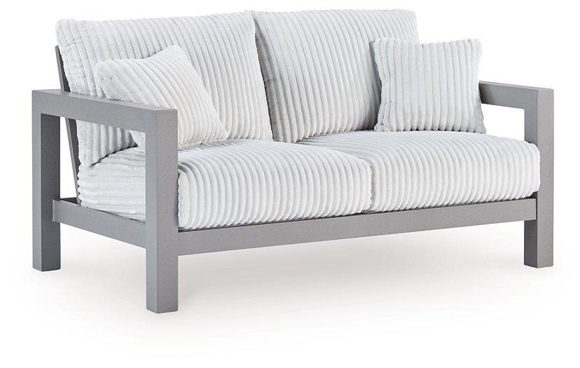 Hurley Park Outdoor Loveseat with Cushion - Tony’s Furniture Store & Linen (GA) - Multi Location