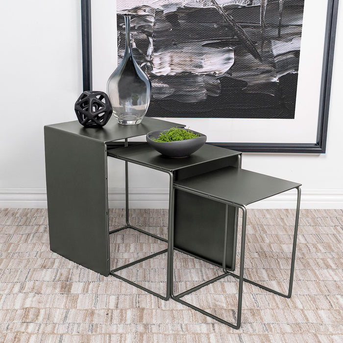 Imez 3-piece Rectangular Metal Nesting Table Grey - Tony’s Furniture Store & Linen (GA) - Multi Location