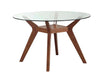 Paxton Mid Century Modern Nutmeg Glass Dining Table - Tony’s Furniture Store & Linen (GA) - Multi Location