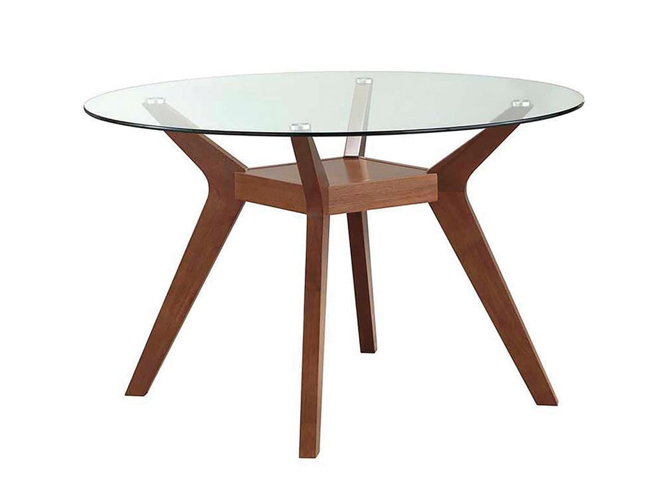 Paxton Mid Century Modern Nutmeg Glass Dining Table - Tony’s Furniture Store & Linen (GA) - Multi Location