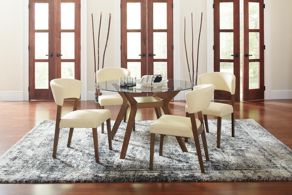 Paxton Mid Century Modern Nutmeg Glass Dining Table - Tony’s Furniture Store & Linen (GA) - Multi Location