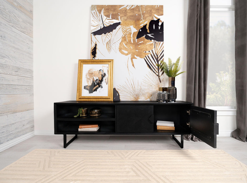 Marsden 2-door Wood 70" TV Stand Charcoal Black - Tony’s Furniture Store & Linen (GA) - Multi Location
