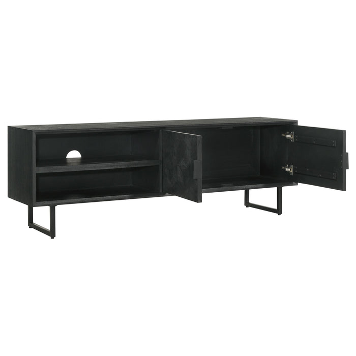 Marsden 2-door Wood 70" TV Stand Charcoal Black - Tony’s Furniture Store & Linen (GA) - Multi Location
