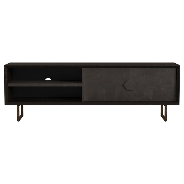 Marsden 2-door Wood 70" TV Stand Charcoal Black - Tony’s Furniture Store & Linen (GA) - Multi Location