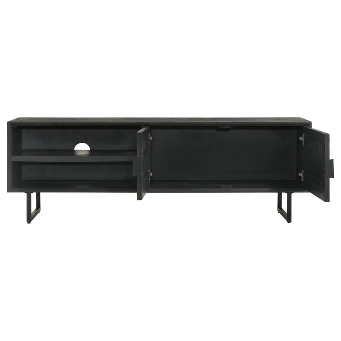 Marsden 2-door Wood 70" TV Stand Charcoal Black - Tony’s Furniture Store & Linen (GA) - Multi Location