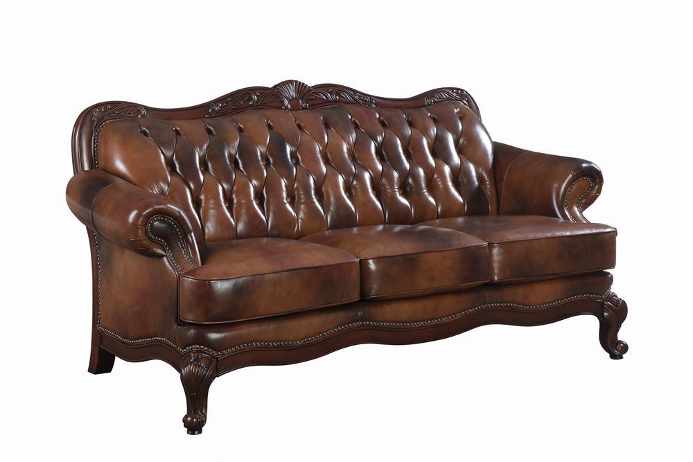 Victoria Rolled Arm Sofa Tri-tone and Brown - Tony’s Furniture Store & Linen (GA) - Multi Location