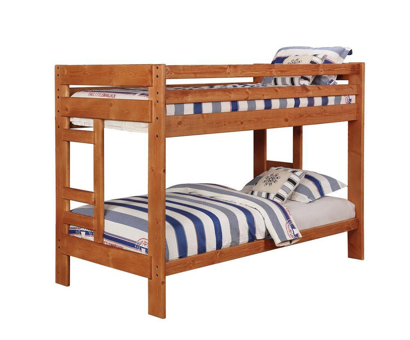 Wrangle Hill Twin Over Twin Bunk Bed Amber Wash - Tony’s Furniture Store & Linen (GA) - Multi Location