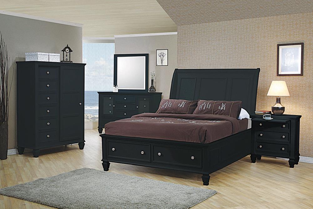 Sandy Beach Eastern King Storage Sleigh Bed Black - Tony’s Furniture Store & Linen (GA) - Multi Location