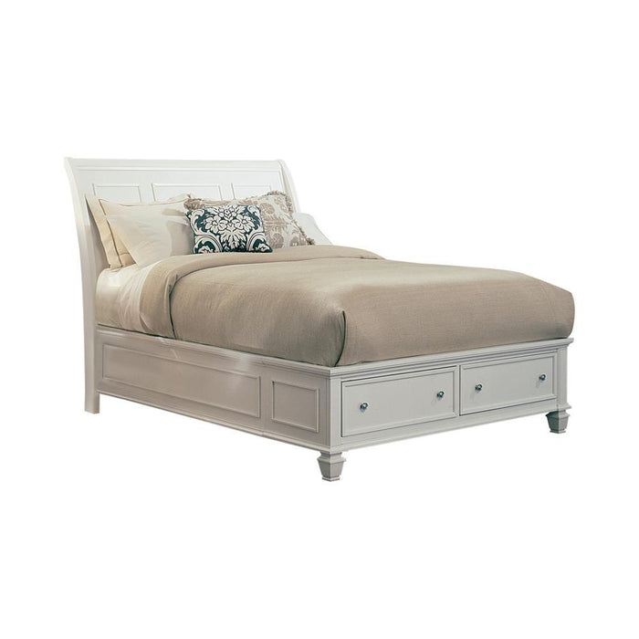 Sandy Beach Queen Storage Sleigh Bed Cream White - Tony’s Furniture Store & Linen (GA) - Multi Location