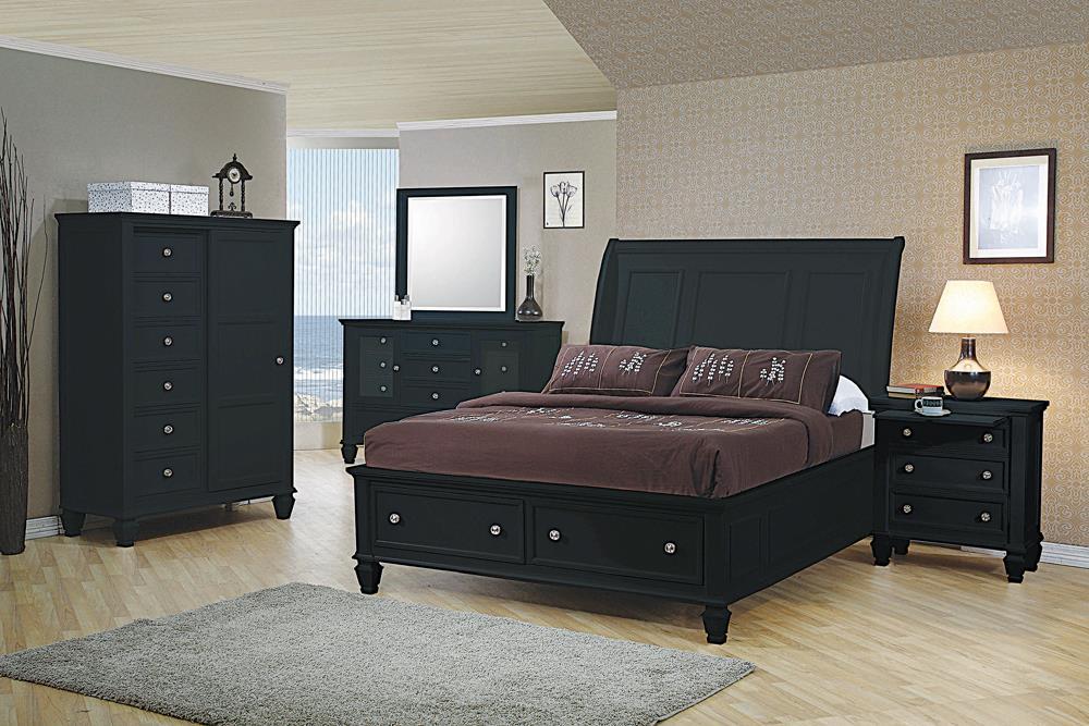 Sandy Beach Queen Storage Sleigh Bed Black - Tony’s Furniture Store & Linen (GA) - Multi Location