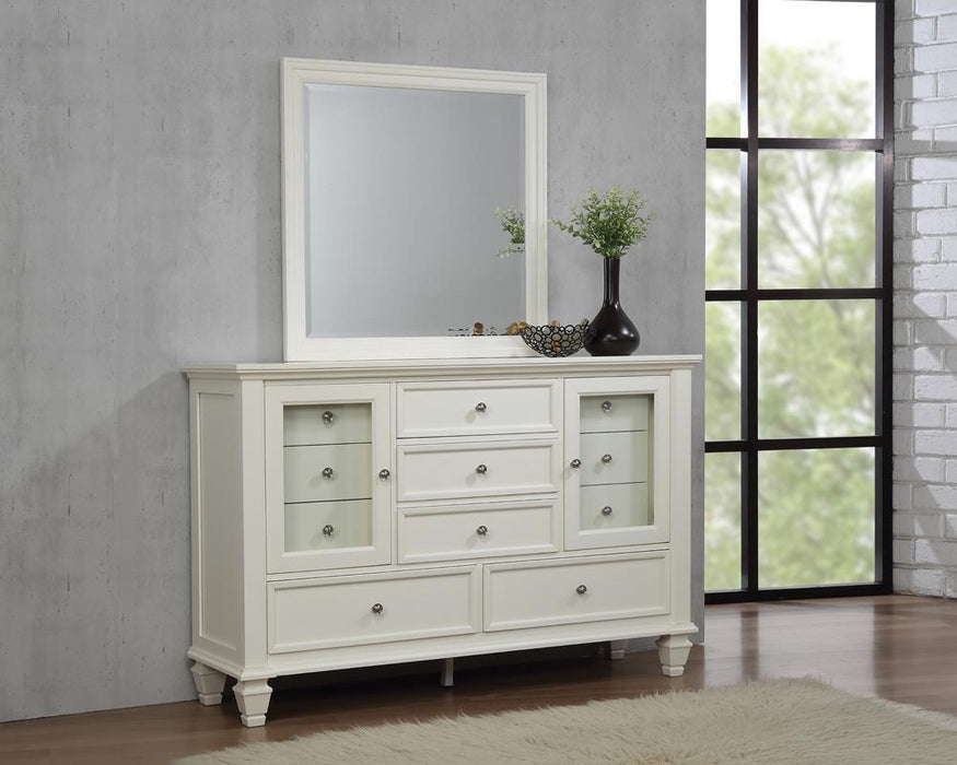 Sandy Beach Rectangular Dresser Mirror Cream White - Tony’s Furniture Store & Linen (GA) - Multi Location