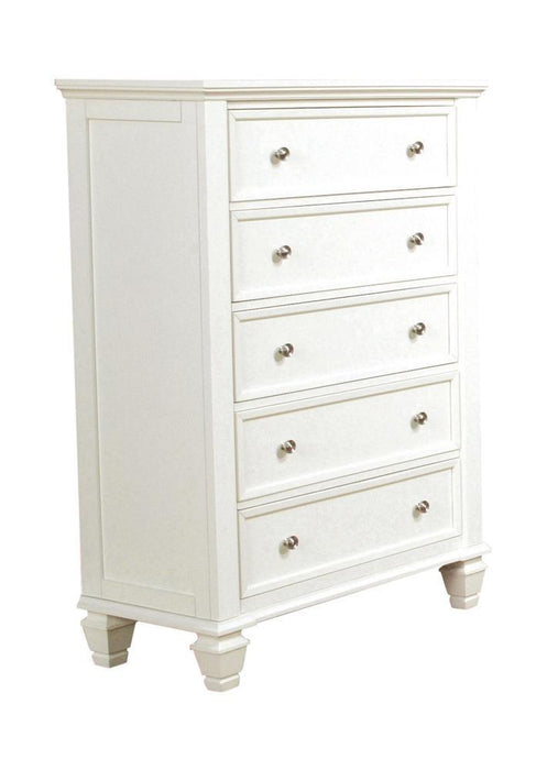 Sandy Beach 5-drawer Rectangular Chest Cream White - Tony’s Furniture Store & Linen (GA) - Multi Location