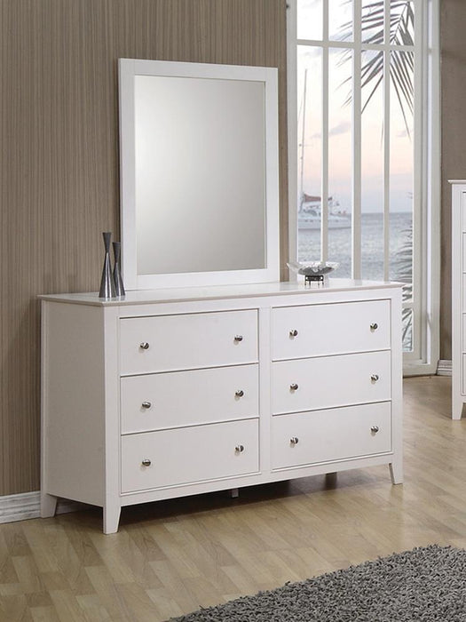 Selena Rectangular Dresser Mirror Cream White - Tony’s Furniture Store & Linen (GA) - Multi Location