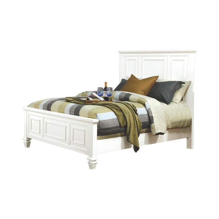 Sandy Beach Queen Panel Bed with High Headboard Cream White - Tony’s Furniture Store & Linen (GA) - Multi Location