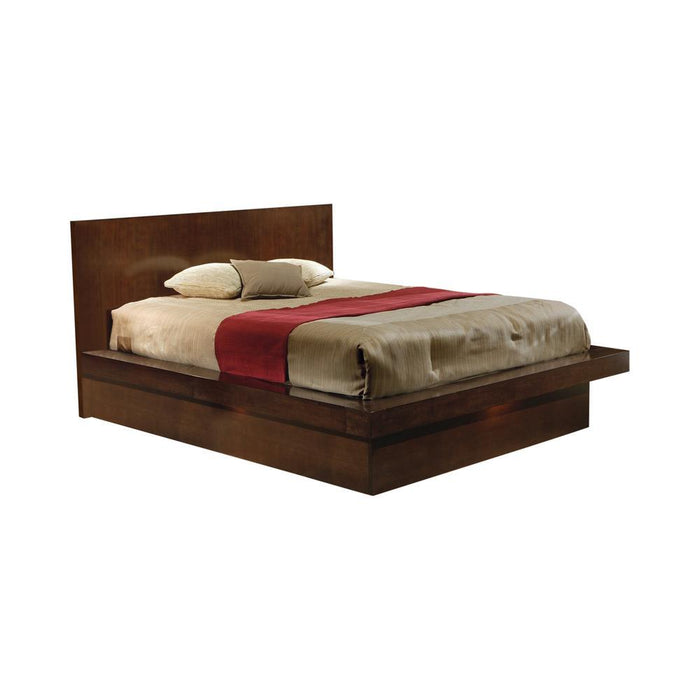 Jessica Queen Platform Bed with Rail Seating Cappuccino - Tony’s Furniture Store & Linen (GA) - Multi Location