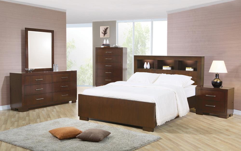 Jessica California King Bed with Storage Headboard Cappuccino - Tony’s Furniture Store & Linen (GA) - Multi Location