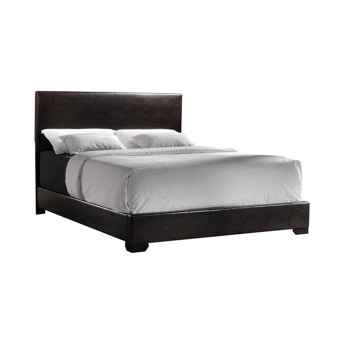Conner Queen Upholstered Panel Bed Black and Dark Brown - Tony’s Furniture Store & Linen (GA) - Multi Location