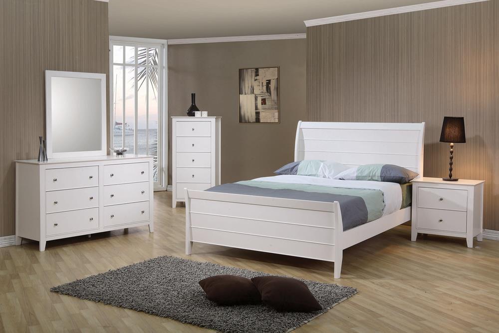 Selena Full Sleigh Platform Bed Cream White - Tony’s Furniture Store & Linen (GA) - Multi Location