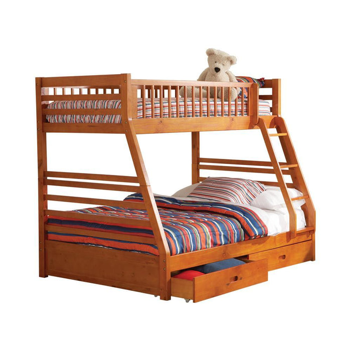 Ashton Twin Over Full 2-drawer Bunk Bed Honey - Tony’s Furniture Store & Linen (GA) - Multi Location