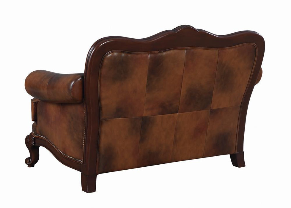 Victoria Tufted Back Loveseat Tri-tone and Brown - Tony’s Furniture Store & Linen (GA) - Multi Location