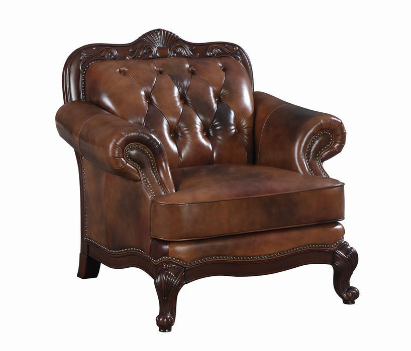 Victoria Rolled Arm Chair Tri-tone and Brown - Tony’s Furniture Store & Linen (GA) - Multi Location