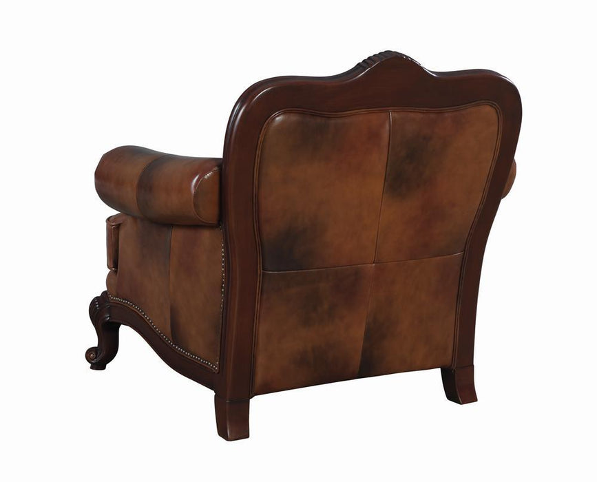 Victoria Rolled Arm Chair Tri-tone and Brown - Tony’s Furniture Store & Linen (GA) - Multi Location