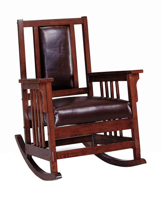 Ida Upholstered Rocking Chair Tobacco and Dark Brown - Tony’s Furniture Store & Linen (GA) - Multi Location