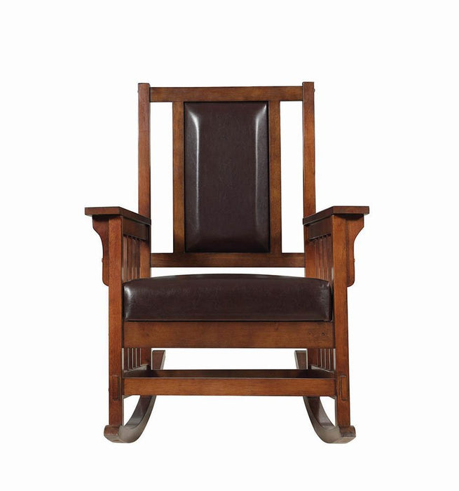 Ida Upholstered Rocking Chair Tobacco and Dark Brown - Tony’s Furniture Store & Linen (GA) - Multi Location