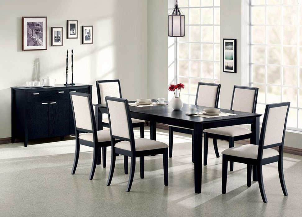 Louise Rectangular Dining Table with Extension Leaf Black - Tony’s Furniture Store & Linen (GA) - Multi Location