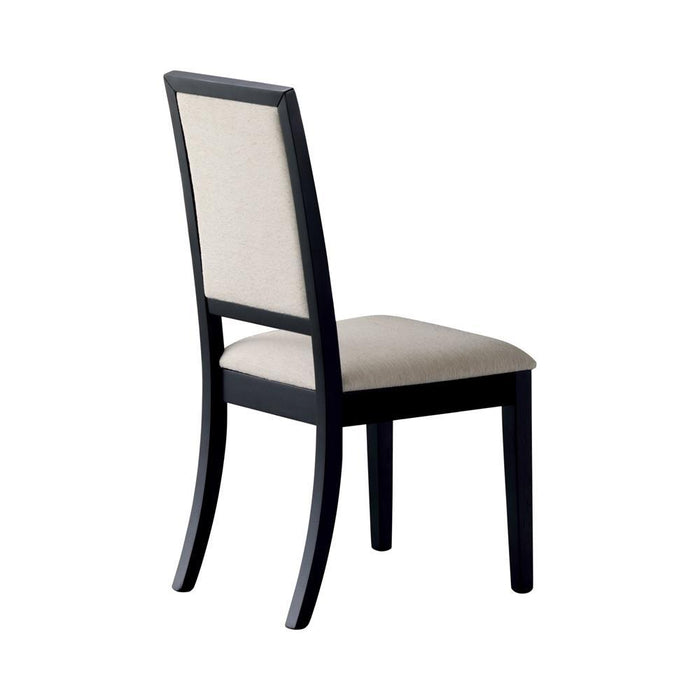 Louise Upholstered Dining Side Chairs Black and Cream (Set of 2) - Tony’s Furniture Store & Linen (GA) - Multi Location