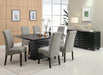 Stanton Rectangle Pedestal Dining Table Black - Tony’s Furniture Store & Linen (GA) - Multi Location