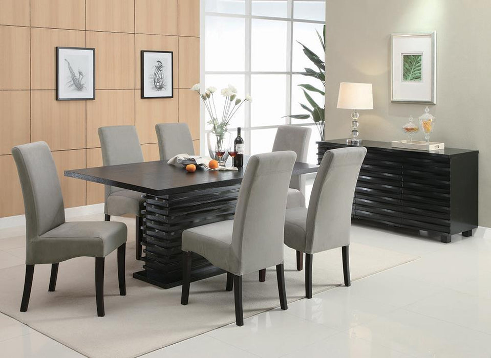 Stanton Rectangle Pedestal Dining Table Black - Tony’s Furniture Store & Linen (GA) - Multi Location