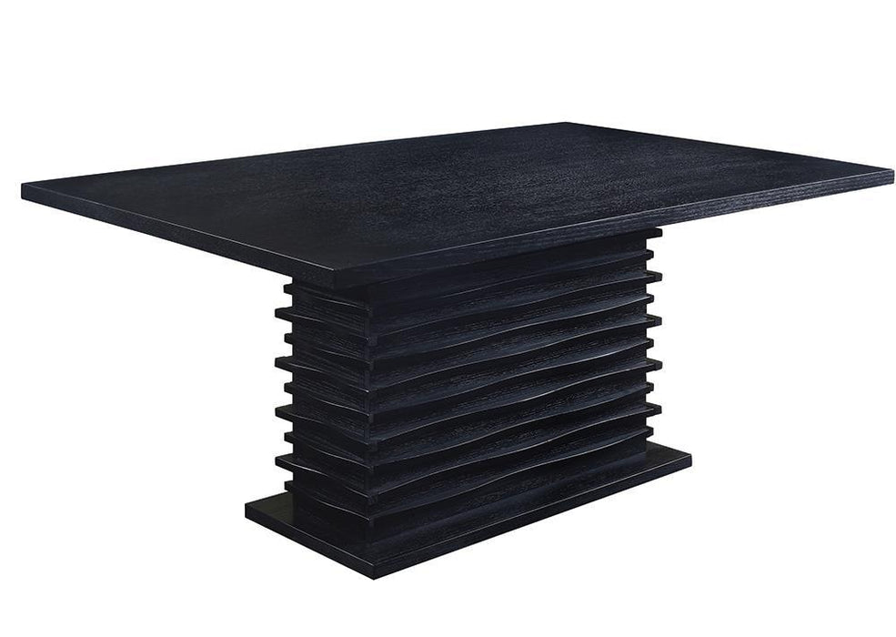 Stanton Rectangle Pedestal Dining Table Black - Tony’s Furniture Store & Linen (GA) - Multi Location