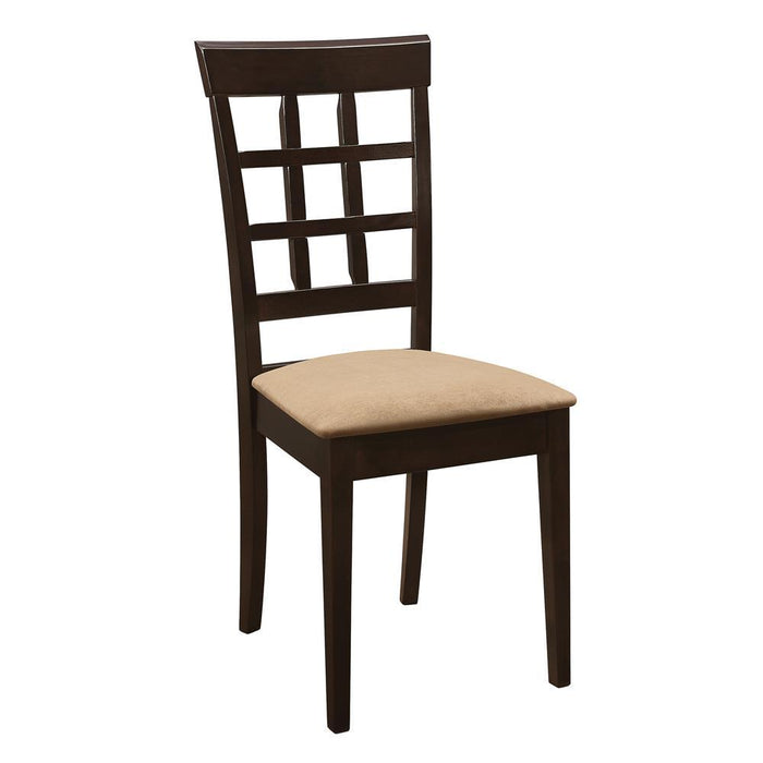 Gabriel Lattice Back Side Chairs Cappuccino and Tan (Set of 2) - Tony’s Furniture Store & Linen (GA) - Multi Location