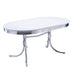 Retro Oval Dining Table Glossy White and Chrome - Tony’s Furniture Store & Linen (GA) - Multi Location