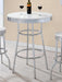 Theodore Round Bar Table Chrome and Glossy White - Tony’s Furniture Store & Linen (GA) - Multi Location
